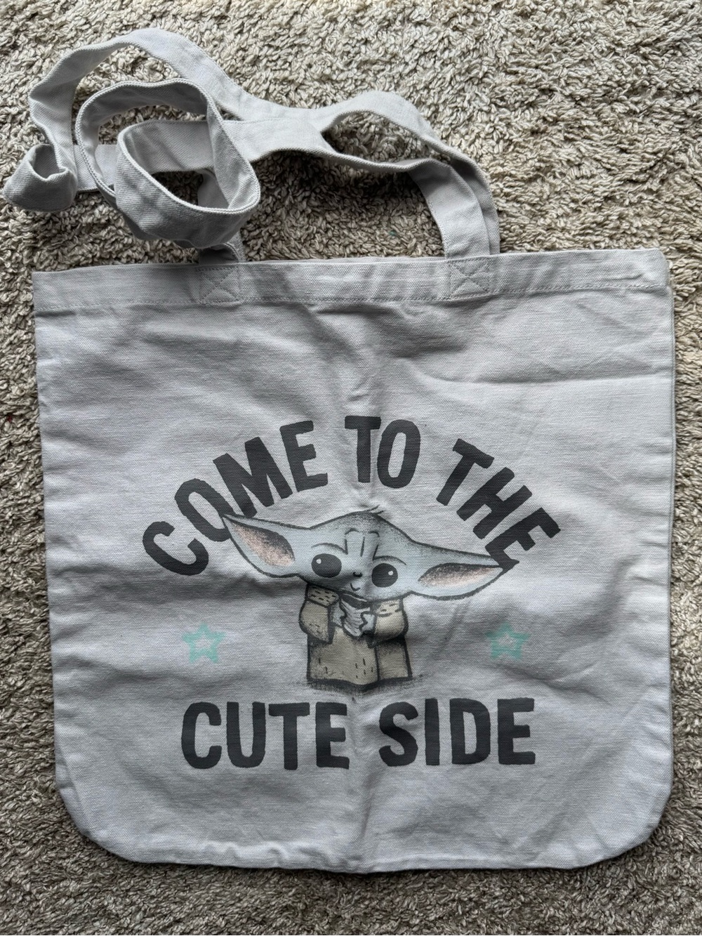 Baby Gap x Star Wars Grogu Canvas Tote Bag Come To The Cute Side